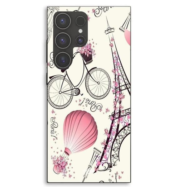 Samsung Galaxy S24 Ultra - Eiffel-torni - pyörä - Maniacase Svart