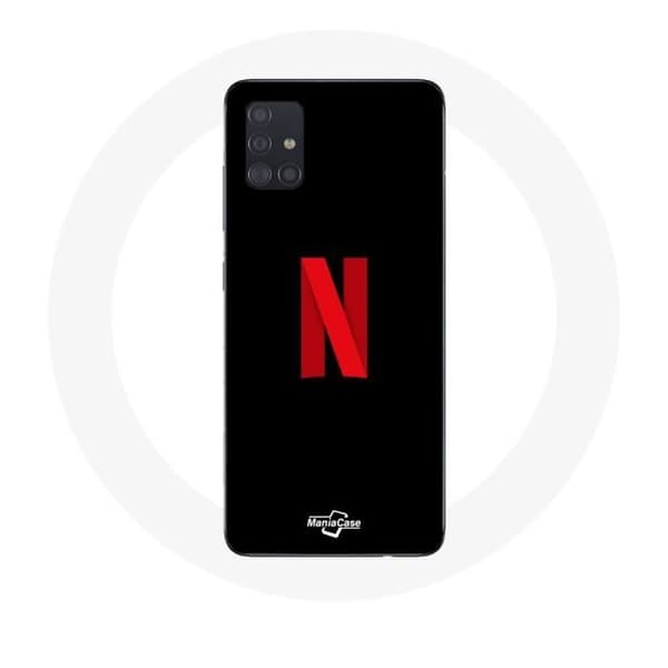 Samsung Galaxy A51 - Coque Netflix Logo punainen mustalla taustalla