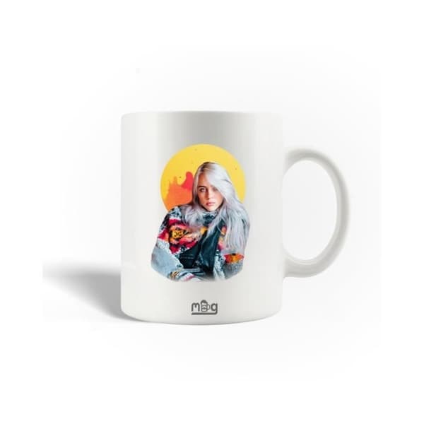 Mugg i keramik - Billie Eilish - Fan Art - 30cl - Diskmaskinssäker - Vit