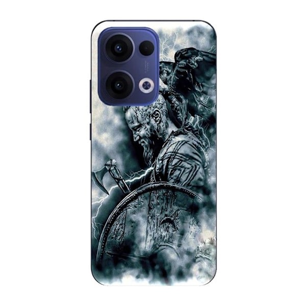 Coque Maniacase för Oppo Reno 13 5g vikings ragnar lothbrok fågelsköld Svart