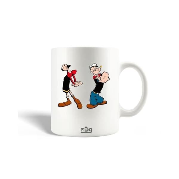Mugg i keramik - Popeye - Olive Oyl - 30cl - Diskmaskinvänlig - Vit