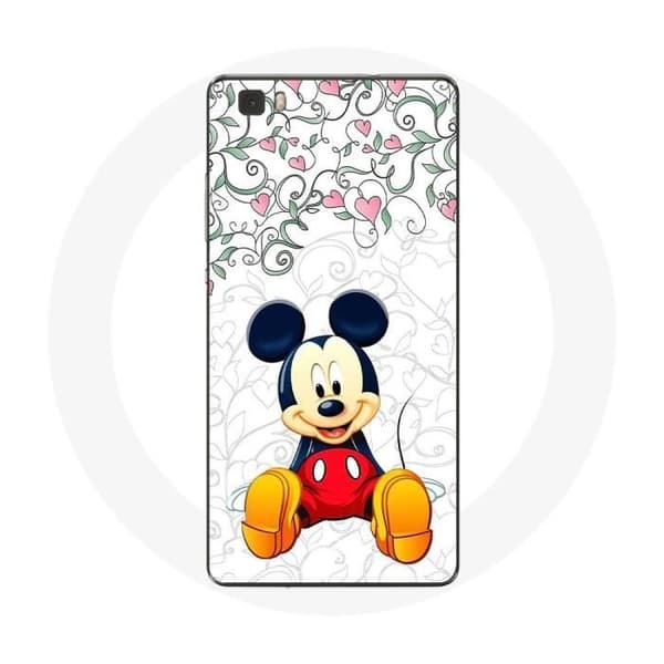Cover til Huawei P8 Lite Mickey Mouse Blomster Hjerter