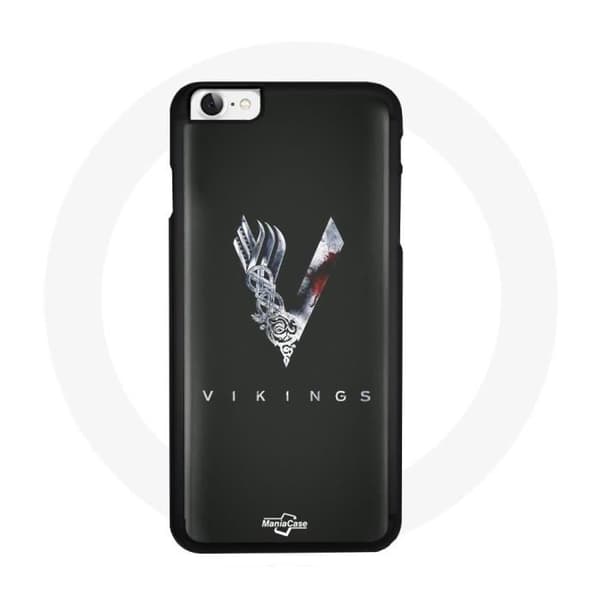 Cover til iPhone 5 - Vikings - Sæson 6 - Logo V - Sværd - Grå på Sort Baggrund Mörkgrå