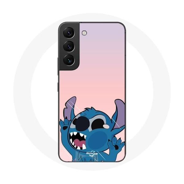 Coque för Samsung Galaxy S22 Stitch med näsan upp på rosa bakgrund