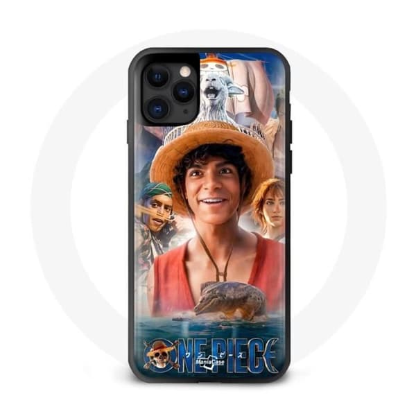 Cover - Maniacase - Iphone 11 Pro - One Piece Luffy - Silikone - Blød - Sort svart