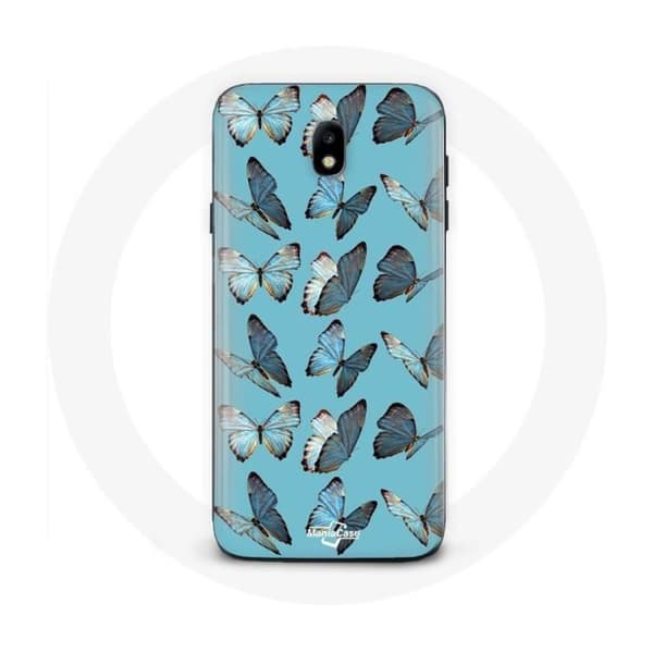 Cover til Samsung Galaxy S4 Sommerfugle Blå baggrund