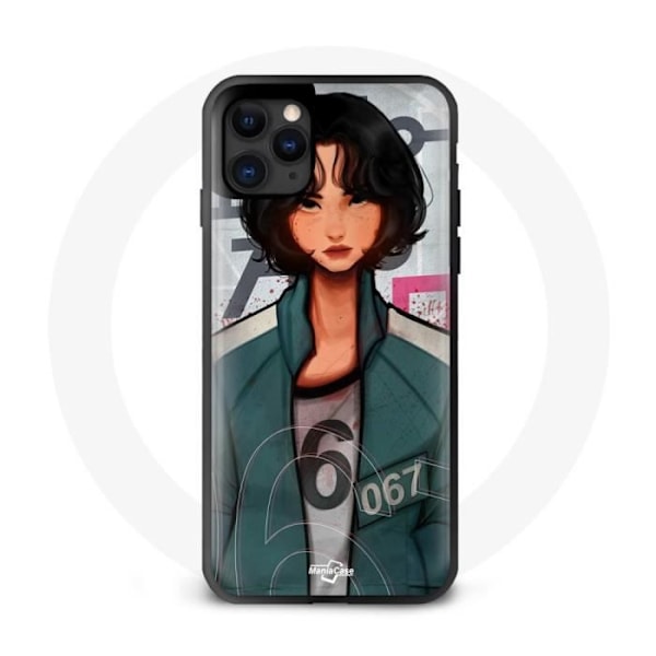 Coque maniacase för iPhone 13 mini squid game kang sae byeok Svart