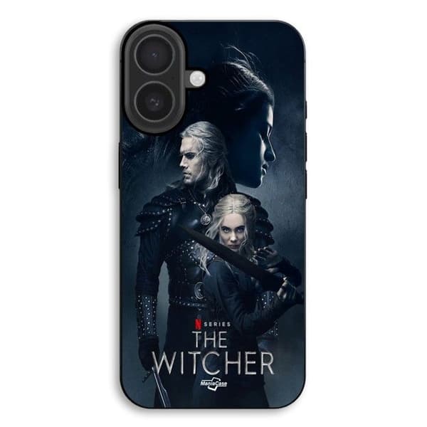Cover til iPhone 17 The Witcher Geralt Yennefer Ciri sværd svart