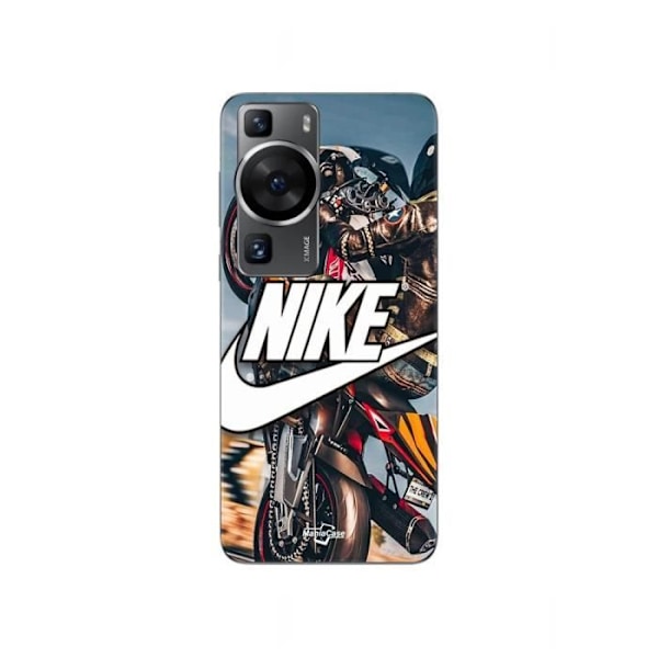 Coque - Maniacase - Huawei P60 - Souple - Nike-logotyp - Vit, motorhjul Vit