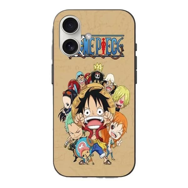 Coque - One Piece - Iphone 16 - Blød - Beige - Manga anime Straw Hat Crew