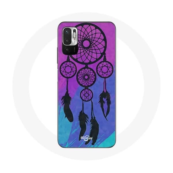Cover til Xiaomi Redmi Note 10 5G Drømmefanger Sort Blå og Lilla Baggrund