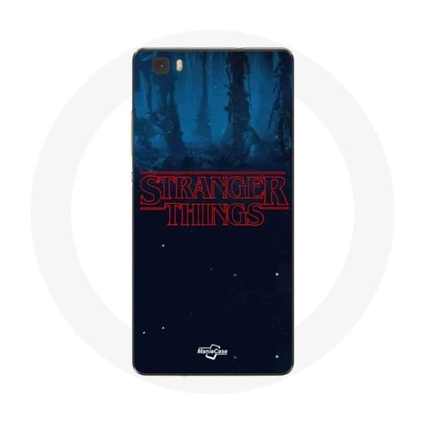 Huawei P8 Lite Coque Stranger Things logo Sininen tausta kaudelta 2