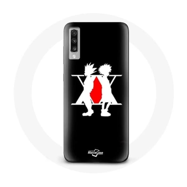 Samsung Galaxy A70 Coque Hunter x Hunter Manga Logo Musta Tausta