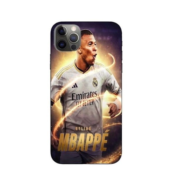 Coque Maniacase för iPhone 14 pro max Kylian Mbappe Real Madrid Bakgrundsbild svart