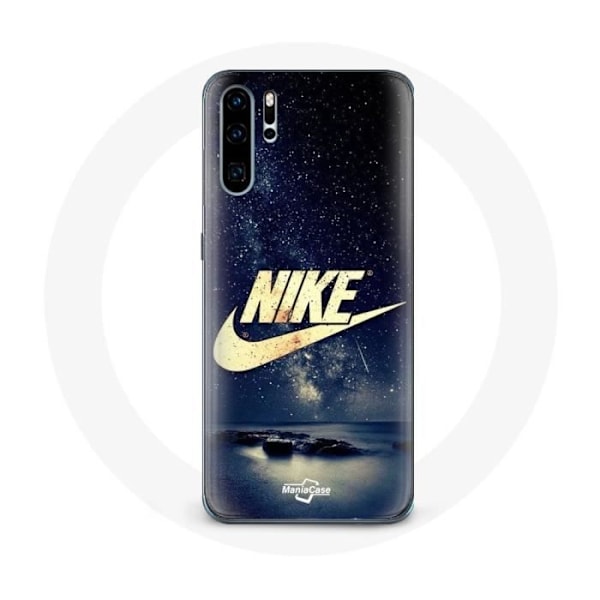 Coque - Maniacase - Huawei P30 - Nike-logotyp - Svart - Flexibel - Glänsande Doré, Stjärnig Natt
