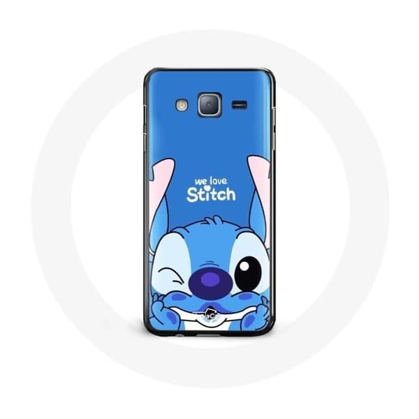 Cover til Samsung Galaxy J7 2016 sød Stitch blå baggrund