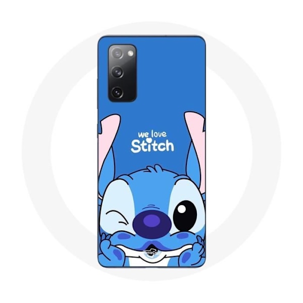 Mobilskal för Samsung Galaxy S20 FE söt Stitch blå bakgrund