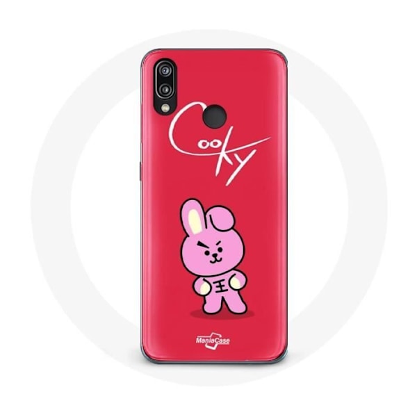 Coque för Huawei P20 Lite BTS Bangtan Grabbar BT21 Cooky Röd Bakgrund