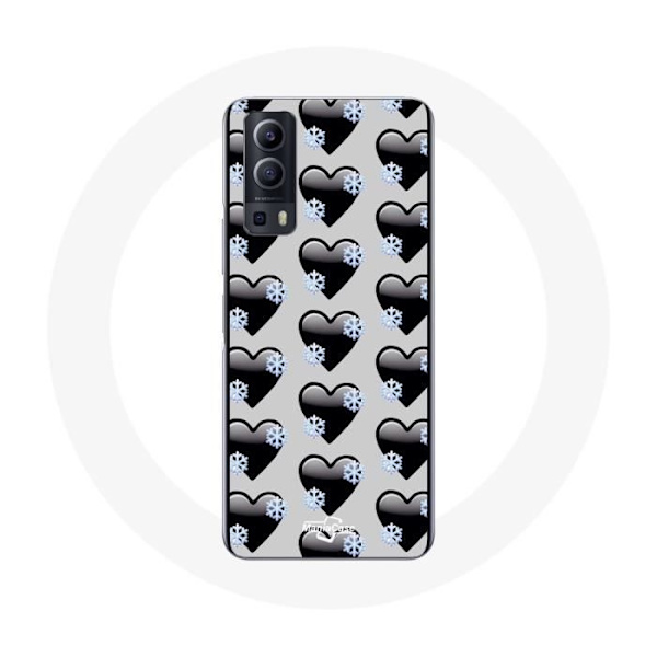 Coque Vivo Y72 Sorte Hjerter baggrund