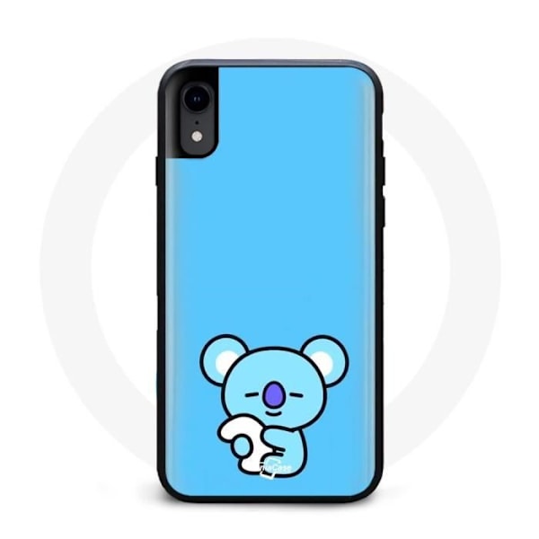Coque för Iphone XR Bangtan BTS BT21 Koya RM Blå Bakgrund