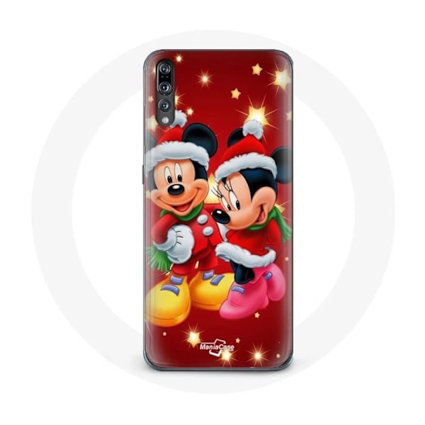 Coque för Huawei P20 Pro Mickey Mouse och Minnie Mouse på julafton