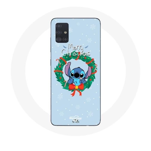 Coque för Samsung Galaxy A51 Stitch snö glad jul blå