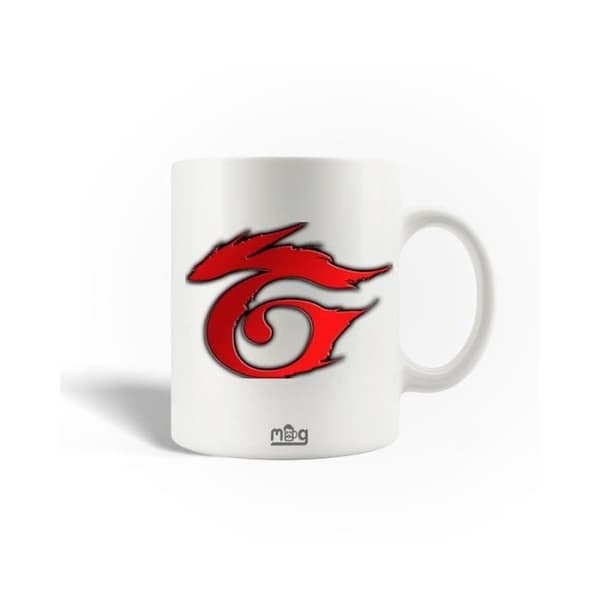 Keramikmugg - Garena Free Fire - Röd Logotyp - 30cl - Diskmaskinssäker - 9,5cm
