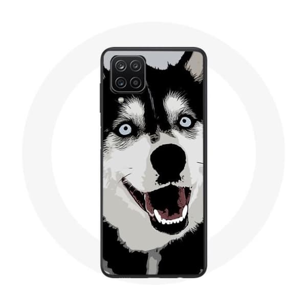 Coque - Sibirisk Husky - Samsung Galaxy A12 - Blød - Sort - Unisex