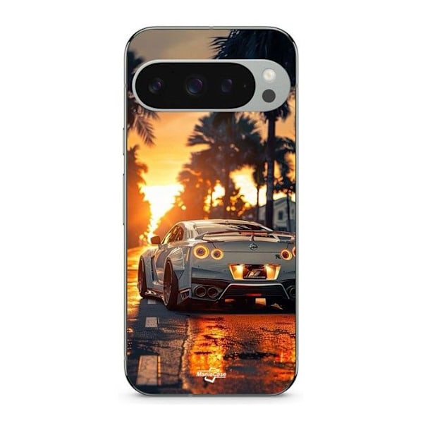 Baksida - MANIACASE - Google Pixel 9 Pro - Mjuk - Svart - Mönster Solnedgång Svart