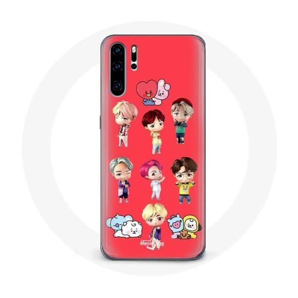 Mobilskal för Huawei P30 Pro BTS TinyTAN Animation BT21 Affisch