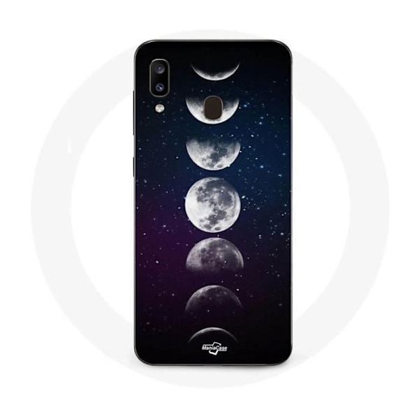 Coque - Samsung - Galaxy A20 - Souple - Noir - Lune, fas, natt, stjärna