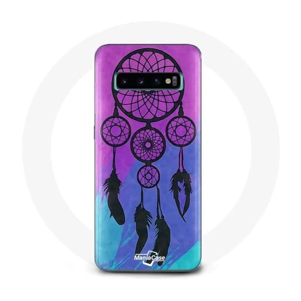 Cover til Samsung Galaxy S10 Plus Drømmefanger Sort Blå og Lilla Baggrund