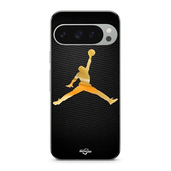 Coque - MANIACASE - Google Pixel 9 Pro - Fjålig - Jordan-logga 23 - Guldig färg Svart