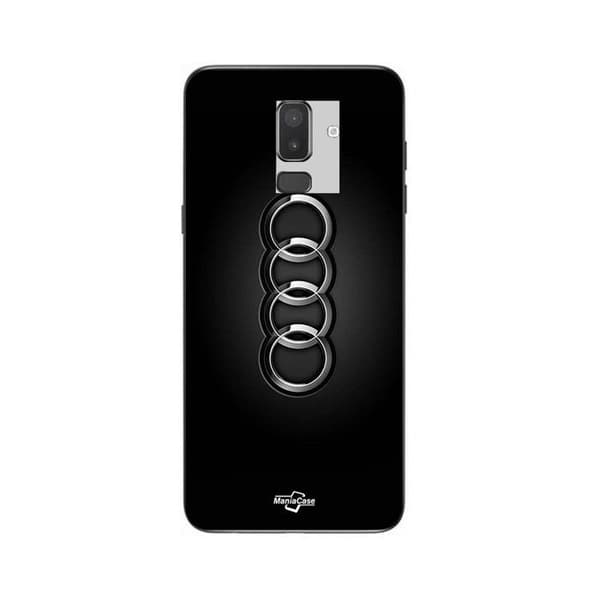 Cover til Samsung Galaxy J8 2018 Audi bil logo sort front svart