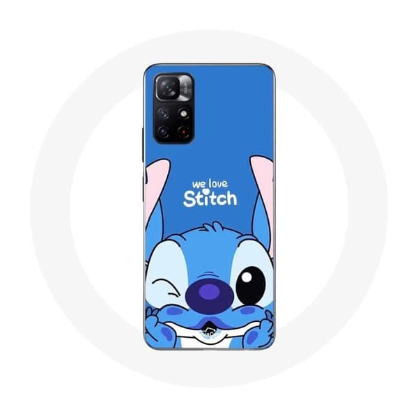 Cover - Xiaomi - Redmi Note 11s 5G - Sød Stitch - Blød - Hvid/Blå Blå
