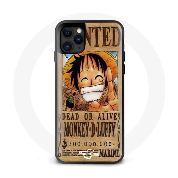 Coque - Maniacase - iPhone 13 - One Piece Luffy Wanted - Silikone - Blød - Sort svart