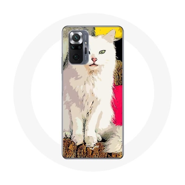Skydd for Xiaomi Redmi Note 10 Pro Turc av Van Katt Vit med blå och gula ögon