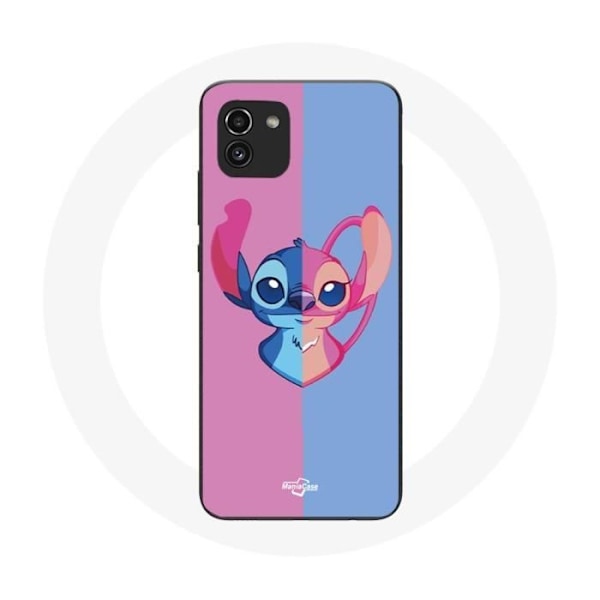 Coque för Samsung Galaxy A03 Stitch och angel blå rosa