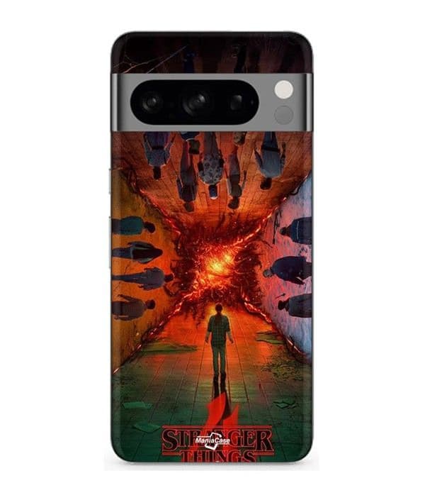 Cover - MANIACASE - Google Pixel 8a Pro - Fleksibel - Sort - Stranger Things - Billy Svart