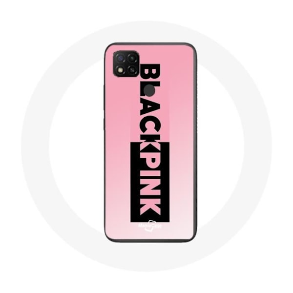 Coque för Xiaomi Redmi 9C Blackpink K-pop Grupp Logotyp Svart Rosa Rosa Bakgrund