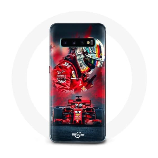 Cover - Samsung - Galaxy S10 - Formel 1 - Sebastian Vettel - Rød Röd