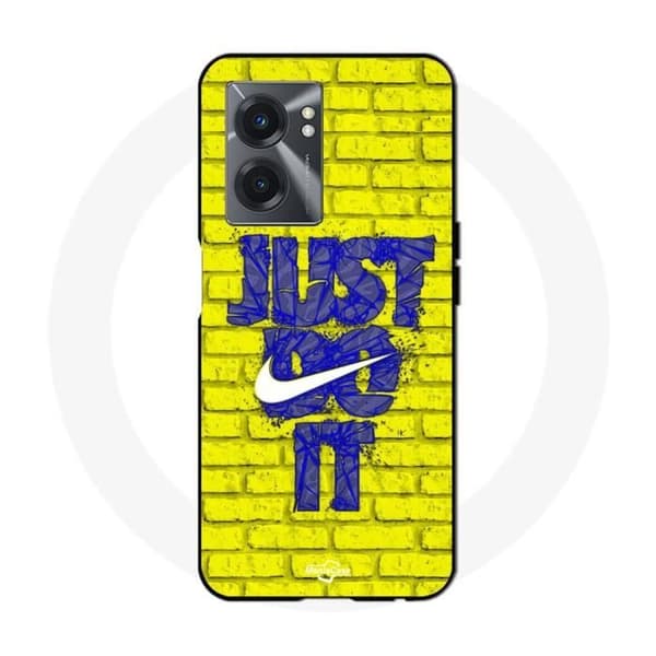 Coque Maniacase til Realme V23 logo just do it farve blå front gul
