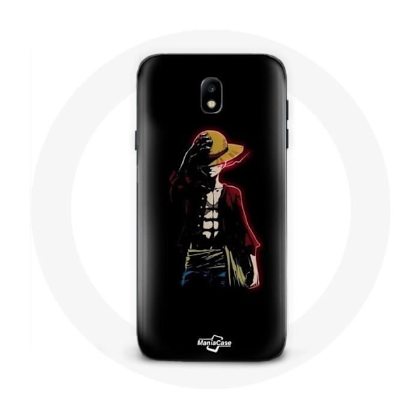Coque - Maniacase - Galaxy J3 2017 - One Piece Manga Anime Luffy - Svart - Mjuk Svart