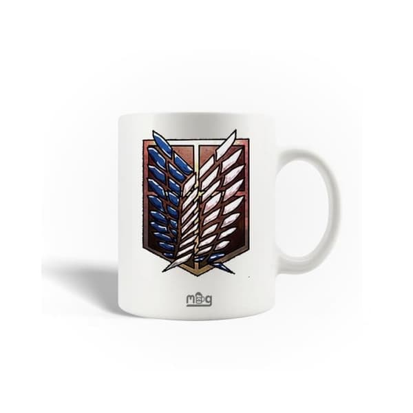 Mugg i Keramik - Attack on Titan - Anime Logotyp - 30cl - Diskmaskinssäker - Vit