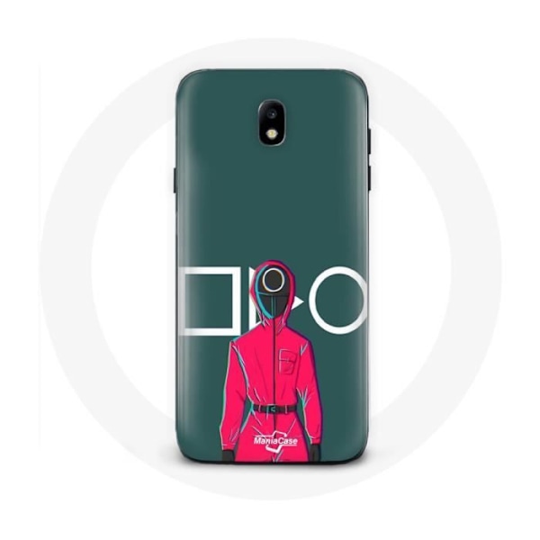 Coque - Samsung - Galaxy J3 2017 - Flexibel - Grön - Squid Game Röd Soldat med Cirkels Mask Grön