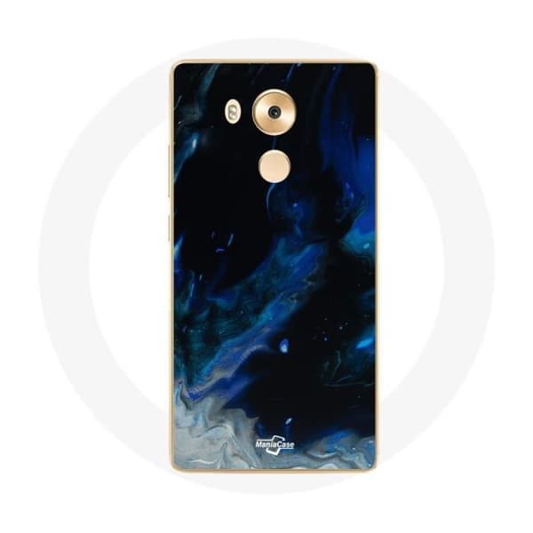 Cover til Huawei Mate 8 Multifarvet røgskyer i blå, grå og sort på sort baggrund