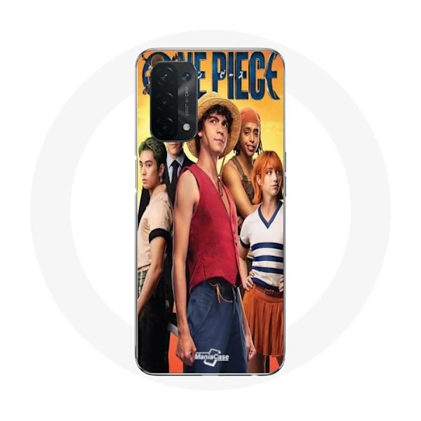 Coque för Oppo A74 5G - Maniacase - One Piece Luffy - Mjuk - Svart - Anime