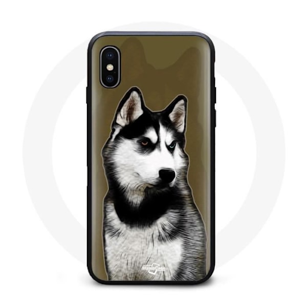 Coque iPhone XS Max Svart Vit Husky