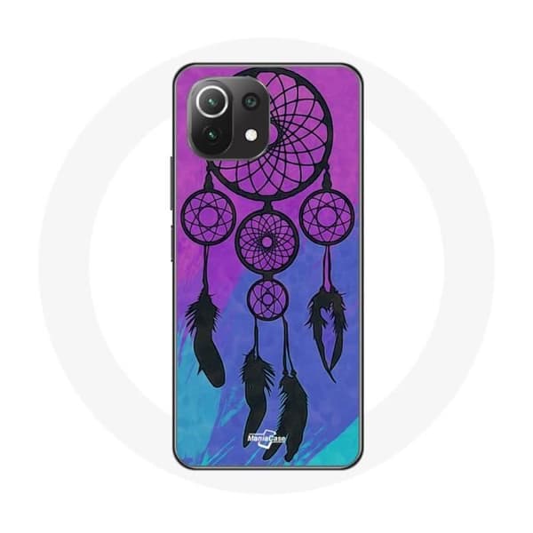 Cover til Xiaomi Mi 11 Lite Drømmefanger Sort Blå og Lilla Baggrund