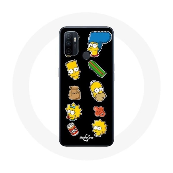 Coque Oppo A53 Les Simpson klistermärken svart bakgrund